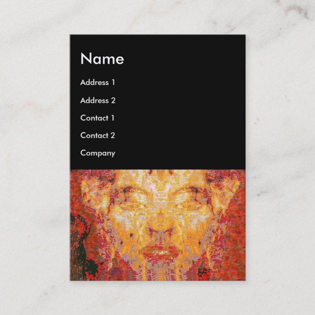 MATTER: Fraktal-Maske in Rot, Schwarz Visitenkarte (Vorderseite)