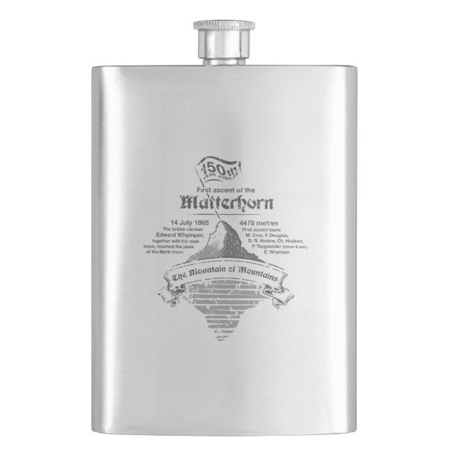 Matterhorn 150. Jahr Jubilee GRAY Flachmann (Vorderseite)
