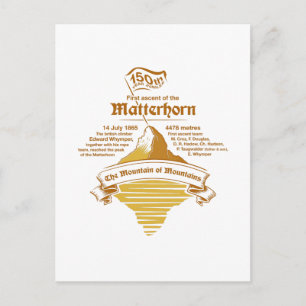Matterhorn 150. Jubilee GOLD Postkarte