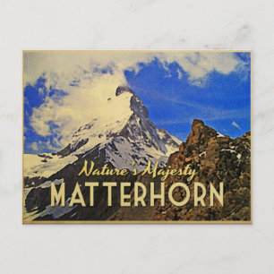 Matterhorn Alpen Vintage Postkarte