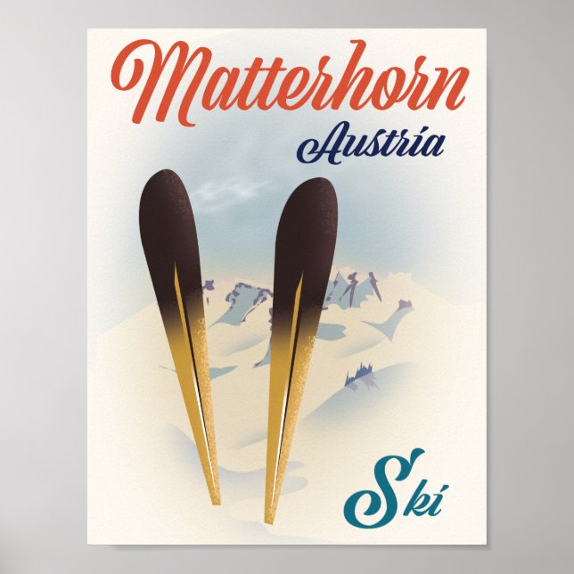 Matterhorn Austria Skipposter. Poster (Vorne)