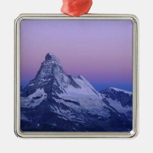 Matterhorn bei Morgendämmerung, Zermatt, Schweizer Silbernes Ornament
