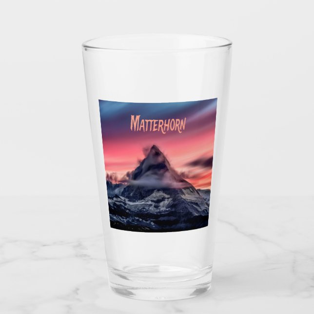 Matterhorn Berg Europa Alpen Schweiz Italien Glas (Vorderseite)