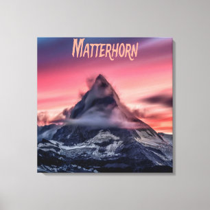 Matterhorn Berg Europa Alpen Schweiz Italien Leinwanddruck