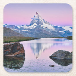 Matterhorn-Berg in Zermatt, Schweiz Rechteckiger Pappuntersetzer