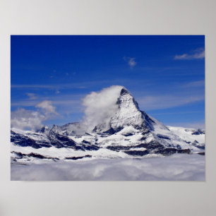 Matterhorn im Wolkenmeer der Schweiz Poster