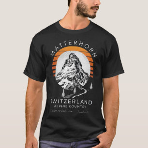 Matterhorn Monte Cervino Schweiz - Retro Alpin T-Shirt