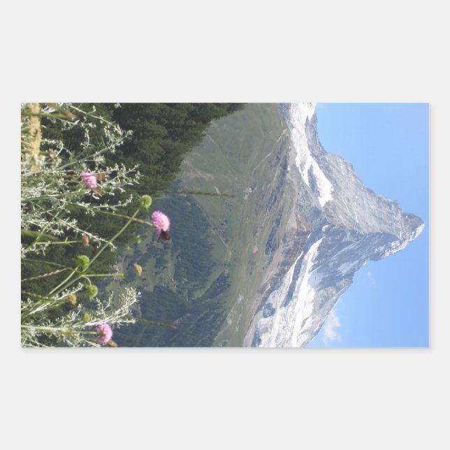 Matterhorn Mountain Foto Rechteckiger Aufkleber (Vorderseite)