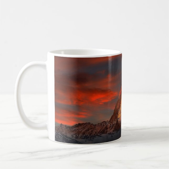 Matterhorn Mountain Snowy Ceramic Coffee Mug (Gauche)