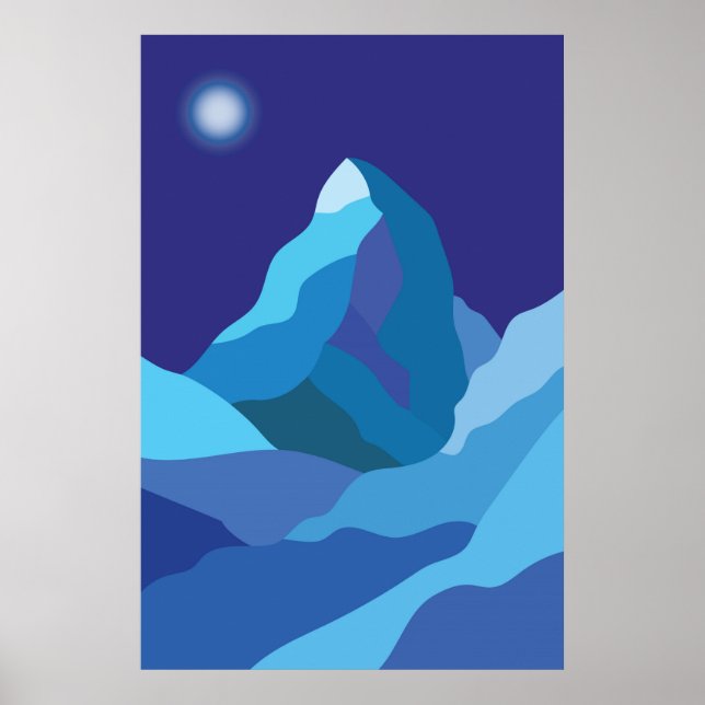 Matterhorn mountain. Winter night Poster (Vorne)