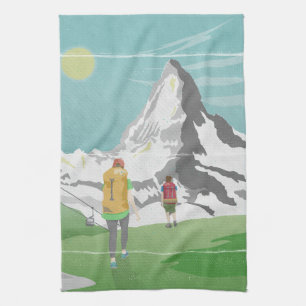 Matterhorn-Reiseplakat Schweiz Geschirrtuch