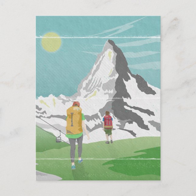 Matterhorn-Reiseplakat Schweiz Postkarte (Vorderseite)