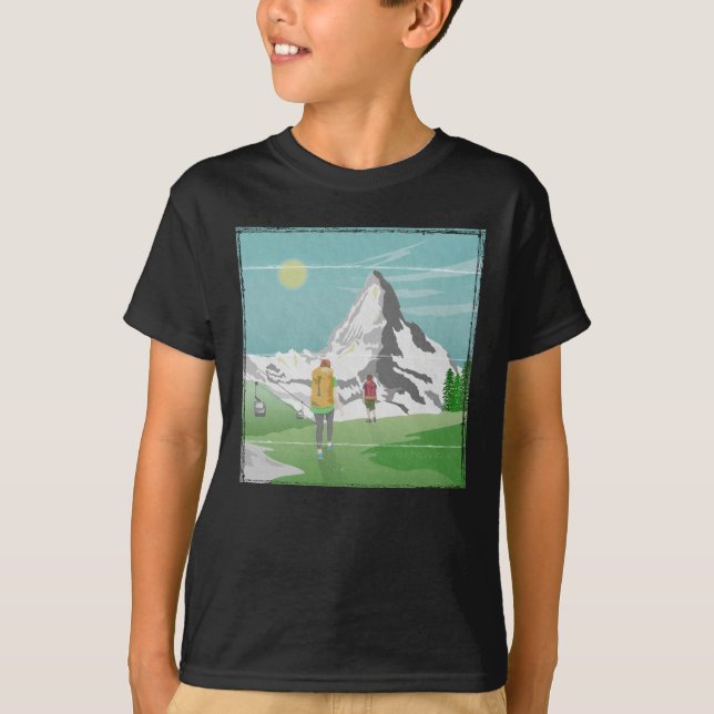 Matterhorn-Reiseplakat Schweiz T-Shirt (Vorderseite)