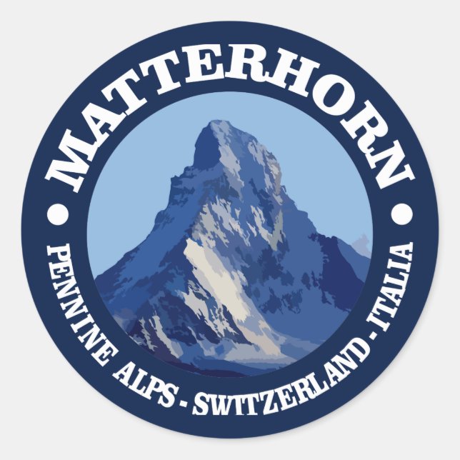 Matterhorn Runder Aufkleber (Vorderseite)