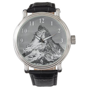 Matterhorn Schwarzweiss mit Zahlen Armbanduhr