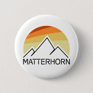 Matterhorn Schweiz Italien Retro Button
