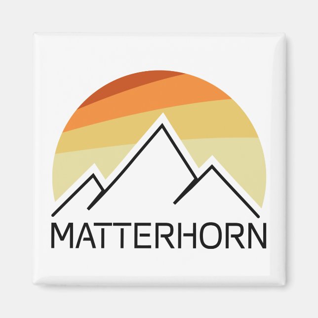 Matterhorn Schweiz Italien Retro Magnet (Vorne)