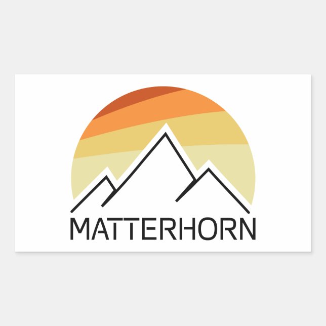 Matterhorn Schweiz Italien Retro Rechteckiger Aufkleber (Vorderseite)