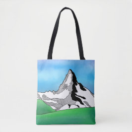 Matterhorn Schweiz Linie Kunst, Aquarell Tasche