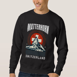 Matterhorn Schweiz - Schweiz Flaggenreise zur Alp  Sweatshirt