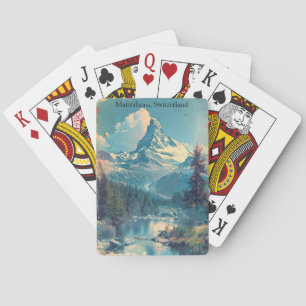 Matterhorn Schweiz Schweizer Alpen Vintage Spielkarten