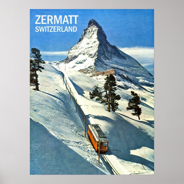 Matterhorn, Schweiz, Zermatt, Vintag Poster (Vorne)