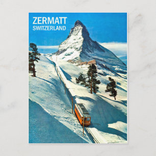 Matterhorn, Schweiz, Zermatt, Vintage Postkarte