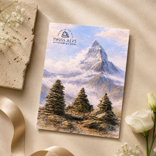 Matterhorn, Schweizer Alpen Aquarell Postkarte