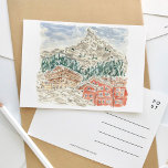 Matterhorn Schweizer Alpen Postkarte<br><div class="desc">Eine wunderschön bemalte Aquarellpostkarte mit dem Matterhorn in den Schweizer Alpen.</div>
