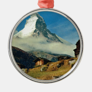 Matterhorn, Zermatt, die Schweiz Silbernes Ornament