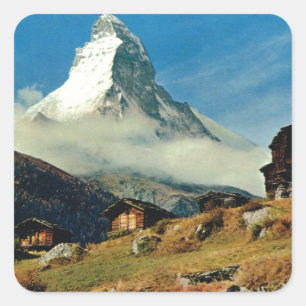 Matterhorn, Zermatt, Schweiz Quadratischer Aufkleber