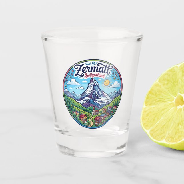 Matterhorn, Zermatt Schweiz Schnapsglas (Vorderseite)