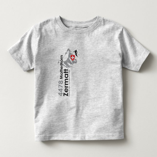 Matterhorn-Zermatt Skifahren Kleinkind T-shirt (Vorderseite)