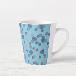 mattes Blau, Kornblumenblau und graue Tupfen Milchtasse