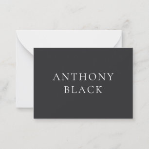 Mattes Schwarz Minimalistisches Einfaches Elegante Mitteilungskarte
