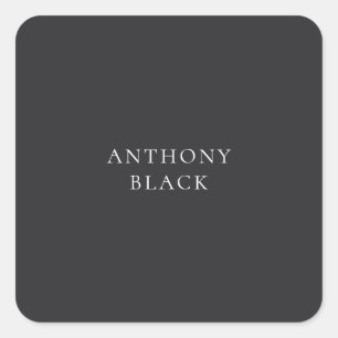 Mattes Schwarz Minimalistisches Einfaches Elegante Quadratischer Aufkleber