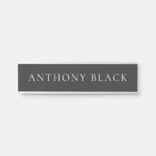 Mattes Schwarz Minimalistisches Einfaches Elegante Türschild