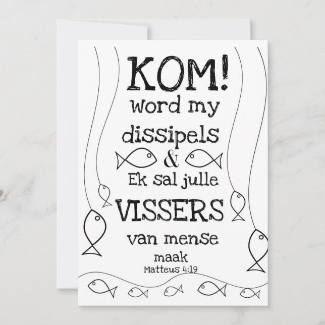 Matteus 4:19 feiertagskarte (Vorderseite)