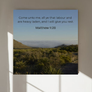 Matthäus 11:28 KJV-Wandkunst – Bibeltextposter Poster