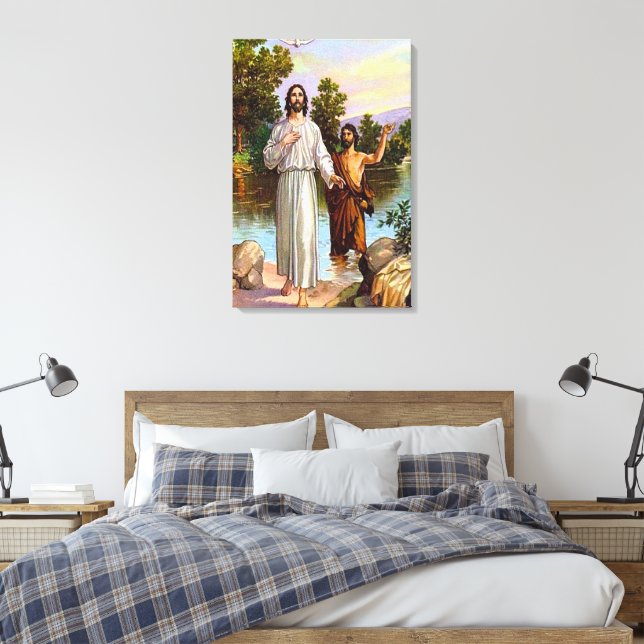Matthäus 3,13-17 Jesus wird getauft Leinwand (Insitu (Schlafzimmer))