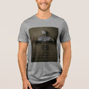Matthäus 4:17 – Tut Buße Kreuz T-Shirt Tri-Blend Shirt