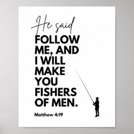 Matthäus 4:19 Fischer der Menschen Bibelvers Folge Poster