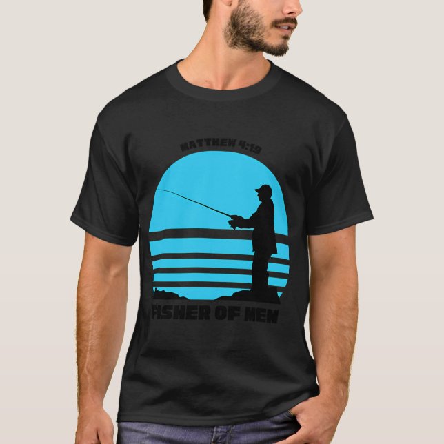Matthäus 4:19 Fischer T-Shirt (Vorderseite)