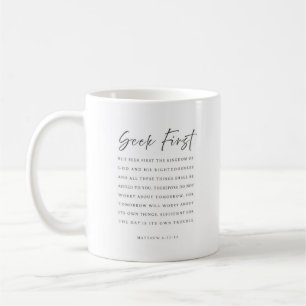 Matthäus 6:33-34 Suche zuerst das Reich Gottes Kaffeetasse