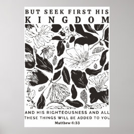 Matthäus 6:33 „Trachtet zuerst nach seinem Reich“ Poster