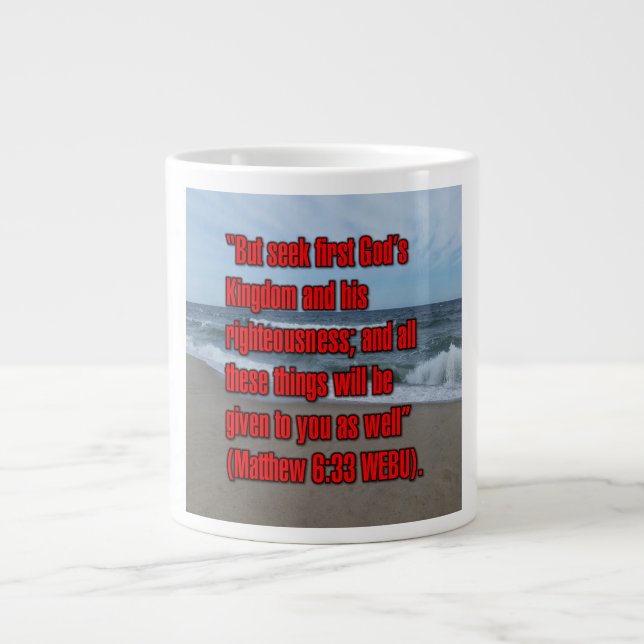 Matthäus 6:33 WEBU Mug Jumbo-Tasse (Vorderseite)