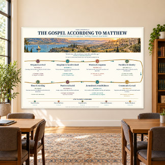 Matthäus-Evangelium-Bibelstudien-Wandkarte 54x36 Fotodruck