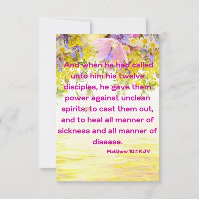 Matthew 10:1 KJV Bible Scripture Pic Greeting Karte (Vorderseite)