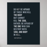 Matthew 10:28 Typografie der Christlichen Bibel Ve