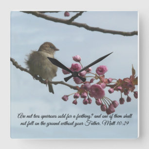 Matthew 10:29 Bibelverse Wall Clock Quadratische Wanduhr